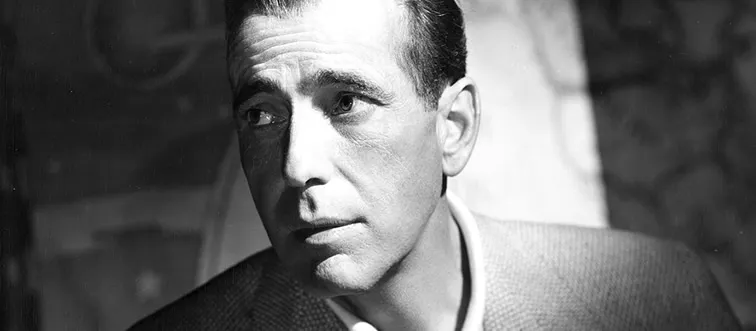 What was the name of the movie in which Humphrey Bogart said the famous line "Here's looking at you, kid."?